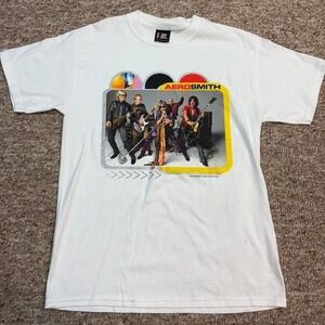 Aerosmith Just Press Play World Tour‎ 2001 Giant tag band tee, white,
